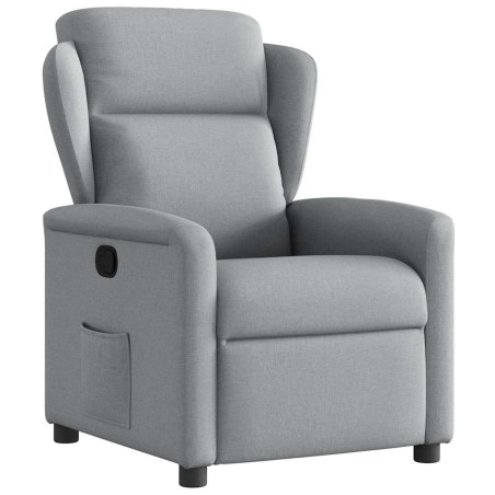 vidaXL Poltrona Reclinabile in Tessuto Grigio Chiaro