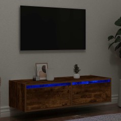 vidaXL Mobile Porta TV con Luci LED Rovere Fumo 100X35,5x25 cm