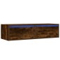 vidaXL Mobile Porta TV con Luci LED Rovere Fumo 100X35,5x25 cm vidaXL Mobile Porta TV con Luci LED Rovere Fumo 100X35,5x25 cm