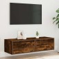 vidaXL Mobile Porta TV con Luci LED Rovere Fumo 100X35,5x25 cm vidaXL Mobile Porta TV con Luci LED Rovere Fumo 100X35,5x25 cm