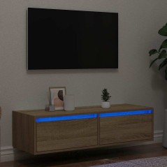 vidaXL Mobile Porta TV con Luci LED Rovere Sonoma 100X35,5x25 cm