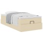 vidaXL Struttura Letto Pouf con Materasso Crema 80x200 cm in Tessuto vidaXL Struttura Letto Pouf con Materasso Crema 80x200 cm in Tessuto