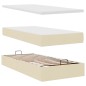 vidaXL Struttura Letto Pouf con Materasso Crema 80x200 cm in Tessuto vidaXL Struttura Letto Pouf con Materasso Crema 80x200 cm in Tessuto