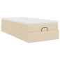 vidaXL Struttura Letto Pouf con Materasso Crema 80x200 cm in Tessuto vidaXL Struttura Letto Pouf con Materasso Crema 80x200 cm in Tessuto