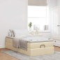 vidaXL Struttura Letto Pouf con Materasso Crema 90x200 cm in Tessuto vidaXL Struttura Letto Pouf con Materasso Crema 90x200 cm in Tessuto