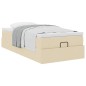 vidaXL Struttura Letto Pouf con Materasso Crema 90x200 cm in Tessuto vidaXL Struttura Letto Pouf con Materasso Crema 90x200 cm in Tessuto
