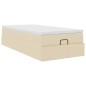 vidaXL Struttura Letto Pouf con Materasso Crema 90x200 cm in Tessuto vidaXL Struttura Letto Pouf con Materasso Crema 90x200 cm in Tessuto