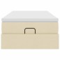 vidaXL Struttura Letto Pouf con Materasso Crema 90x200 cm in Tessuto vidaXL Struttura Letto Pouf con Materasso Crema 90x200 cm in Tessuto