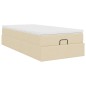 vidaXL Struttura Letto Pouf con Materasso Crema 90x200 cm in Tessuto vidaXL Struttura Letto Pouf con Materasso Crema 90x200 cm in Tessuto