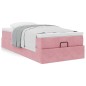 vidaXL Struttura Letto Pouf con Materasso Rosa 80x200 cm Velluto vidaXL Struttura Letto Pouf con Materasso Rosa 80x200 cm Velluto