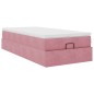vidaXL Struttura Letto Pouf con Materasso Rosa 80x200 cm Velluto vidaXL Struttura Letto Pouf con Materasso Rosa 80x200 cm Velluto
