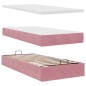 vidaXL Struttura Letto Pouf con Materasso Rosa 80x200 cm Velluto vidaXL Struttura Letto Pouf con Materasso Rosa 80x200 cm Velluto