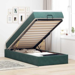 vidaXL Struttura Letto Pouf con Materasso 80x200 cm Velluto