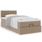vidaXL Letto Pouf con Materasso Cappucino 90x190 cm Similpelle vidaXL Letto Pouf con Materasso Cappucino 90x190 cm Similpelle
