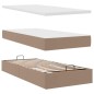 vidaXL Letto Pouf con Materasso Cappucino 90x190 cm Similpelle vidaXL Letto Pouf con Materasso Cappucino 90x190 cm Similpelle