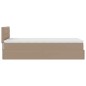 vidaXL Letto Pouf con Materasso Cappucino 90x190 cm Similpelle vidaXL Letto Pouf con Materasso Cappucino 90x190 cm Similpelle