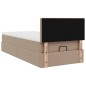 vidaXL Letto Pouf con Materasso Cappucino 90x190 cm Similpelle vidaXL Letto Pouf con Materasso Cappucino 90x190 cm Similpelle