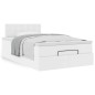 vidaXL Struttura Letto Pouf con Materasso Bianco 120x190 cm Similpelle vidaXL Struttura Letto Pouf con Materasso Bianco 120x190 cm Similpelle