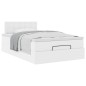 vidaXL Struttura Letto Pouf con Materasso Bianco 120x190 cm Similpelle vidaXL Struttura Letto Pouf con Materasso Bianco 120x190 cm Similpelle