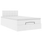 vidaXL Struttura Letto Pouf con Materasso Bianco 120x190 cm Similpelle vidaXL Struttura Letto Pouf con Materasso Bianco 120x190 cm Similpelle