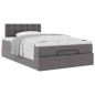 vidaXL Struttura Letto Pouf con Materasso Grigio 120x190 cm Similpelle vidaXL Struttura Letto Pouf con Materasso Grigio 120x190 cm Similpelle