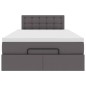 vidaXL Struttura Letto Pouf con Materasso Grigio 120x190 cm Similpelle vidaXL Struttura Letto Pouf con Materasso Grigio 120x190 cm Similpelle