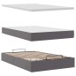 vidaXL Struttura Letto Pouf con Materasso Grigio 120x190 cm Similpelle vidaXL Struttura Letto Pouf con Materasso Grigio 120x190 cm Similpelle