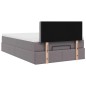 vidaXL Struttura Letto Pouf con Materasso Grigio 120x190 cm Similpelle vidaXL Struttura Letto Pouf con Materasso Grigio 120x190 cm Similpelle