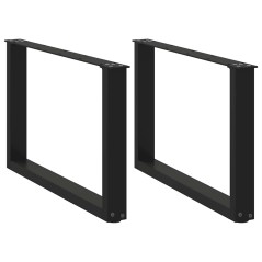 vidaXL Gambe Tavolino Caffè a U 2 pz Nero 60x(42-43)cm Acciaio