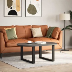vidaXL Gambe Tavolino Caffè a U 2 pz Nero 60x(42-43)cm Acciaio
