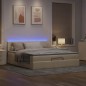 vidaXL Struttura Letto Pouf con Materasso Crema 180x200 cm in Tessuto