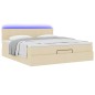 vidaXL Struttura Letto Pouf con Materasso Crema 180x200 cm in Tessuto