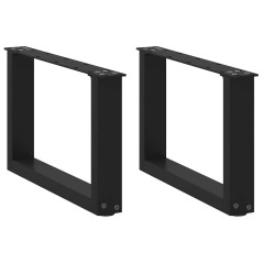vidaXL Gambe Tavolino da Caffè a U 2 pz Nero 50x(30-31) cm in Acciaio