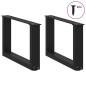 vidaXL Gambe Tavolino da Caffè a U 2 pz Nero 50x(30-31) cm in Acciaio vidaXL Gambe Tavolino da Caffè a U 2 pz Nero 50x(30-31) cm in Acciaio