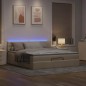 vidaXL Struttura Letto Pouf con Materasso Crema 180x200 cm in Tessuto vidaXL Struttura Letto Pouf con Materasso Crema 180x200 cm in Tessuto