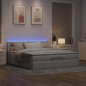 vidaXL Struttura Letto Pouf con Materasso Tortora 180x200cm in Tessuto vidaXL Struttura Letto Pouf con Materasso Tortora 180x200cm in Tessuto