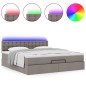 vidaXL Struttura Letto Pouf con Materasso Tortora 180x200cm in Tessuto vidaXL Struttura Letto Pouf con Materasso Tortora 180x200cm in Tessuto