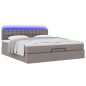 vidaXL Struttura Letto Pouf con Materasso Tortora 180x200cm in Tessuto vidaXL Struttura Letto Pouf con Materasso Tortora 180x200cm in Tessuto