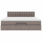 vidaXL Struttura Letto Pouf con Materasso Tortora 180x200cm in Tessuto vidaXL Struttura Letto Pouf con Materasso Tortora 180x200cm in Tessuto