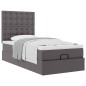vidaXL Letto Pouf con Materasso Grigio 90x190 cm Similpelle vidaXL Letto Pouf con Materasso Grigio 90x190 cm Similpelle
