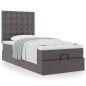 vidaXL Letto Pouf con Materasso Grigio 90x190 cm Similpelle vidaXL Letto Pouf con Materasso Grigio 90x190 cm Similpelle