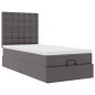 vidaXL Letto Pouf con Materasso Grigio 90x190 cm Similpelle vidaXL Letto Pouf con Materasso Grigio 90x190 cm Similpelle