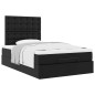 vidaXL Struttura Letto Pouf con Materasso Nero 120x190 cm Similpelle
