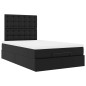 vidaXL Struttura Letto Pouf con Materasso Nero 120x190 cm Similpelle