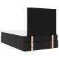 vidaXL Struttura Letto Pouf con Materasso Nero 120x190 cm Similpelle