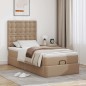 vidaXL Letto Pouf con Materasso Cappucino 90x200 cm Similpelle vidaXL Letto Pouf con Materasso Cappucino 90x200 cm Similpelle