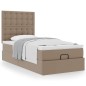 vidaXL Letto Pouf con Materasso Cappucino 90x200 cm Similpelle vidaXL Letto Pouf con Materasso Cappucino 90x200 cm Similpelle