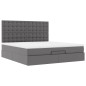 vidaXL Struttura Letto Pouf con Materasso Grigio 180x200 cm Similpelle vidaXL Struttura Letto Pouf con Materasso Grigio 180x200 cm Similpelle