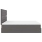 vidaXL Struttura Letto Pouf con Materasso Grigio 180x200 cm Similpelle vidaXL Struttura Letto Pouf con Materasso Grigio 180x200 cm Similpelle