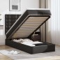 vidaXL Struttura Letto Pouf con Materasso Nero 90x190 cm Similpelle